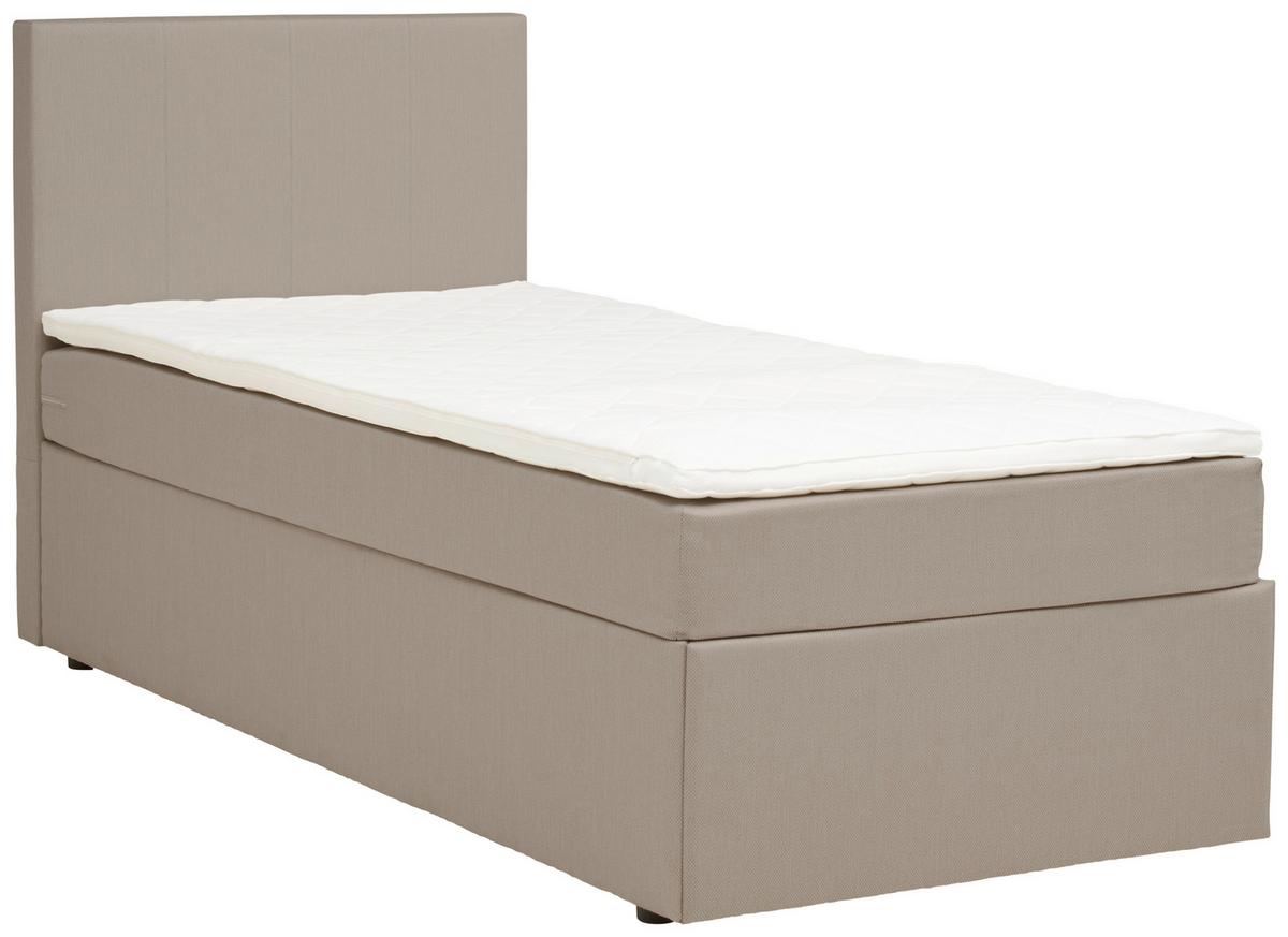 Boxbett mit Topper 90x200 cm Carolina Sandfarben - Sandfarben/Schwarz, Basics, Textil (90/200cm) - P & B