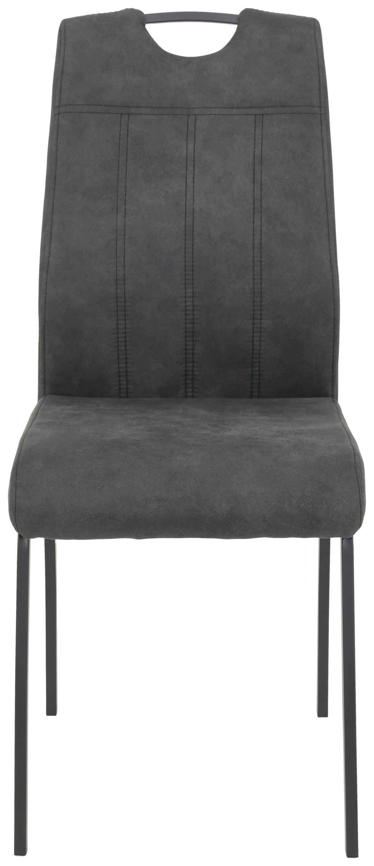 Stuhl-Set Elif II S Anthrazit - Anthrazit/Grau, MODERN, Textil/Metall (44/96/64cm) - MID.YOU