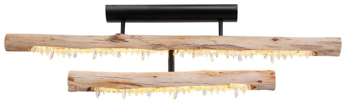 Led-deckenleuchte Felicitas L: 100 Cm 3 Helligkeitsstufen - Klar/Schwarz, Basics, Holz/Kunststoff (100/8/30cm)