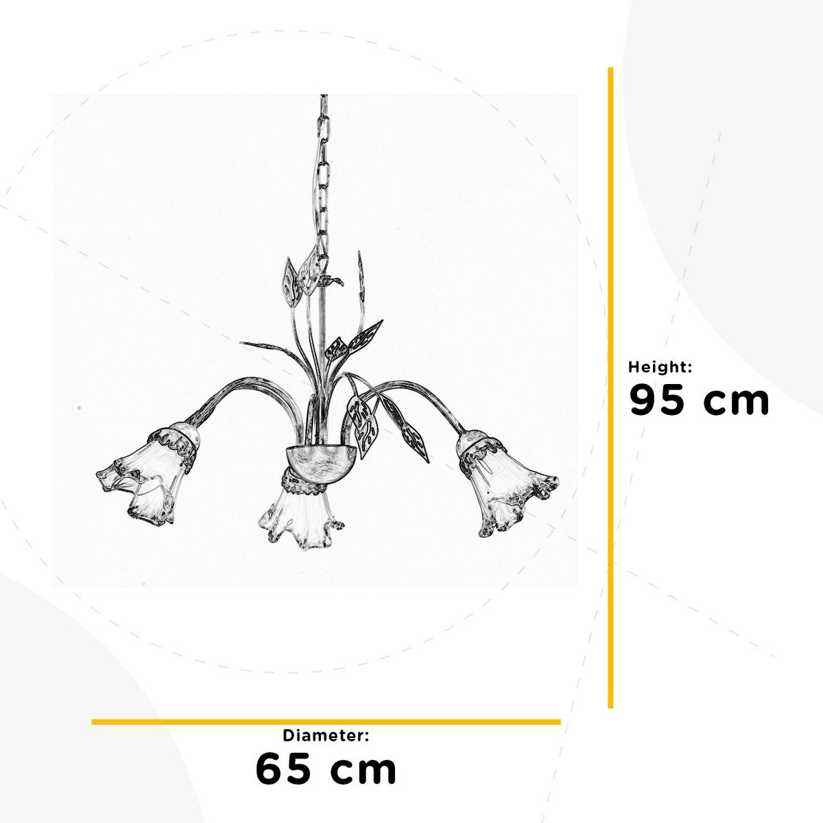 Kronleuchter 4998/3 - Weiß, KONVENTIONELL, Glas/Metall (80/105cm)