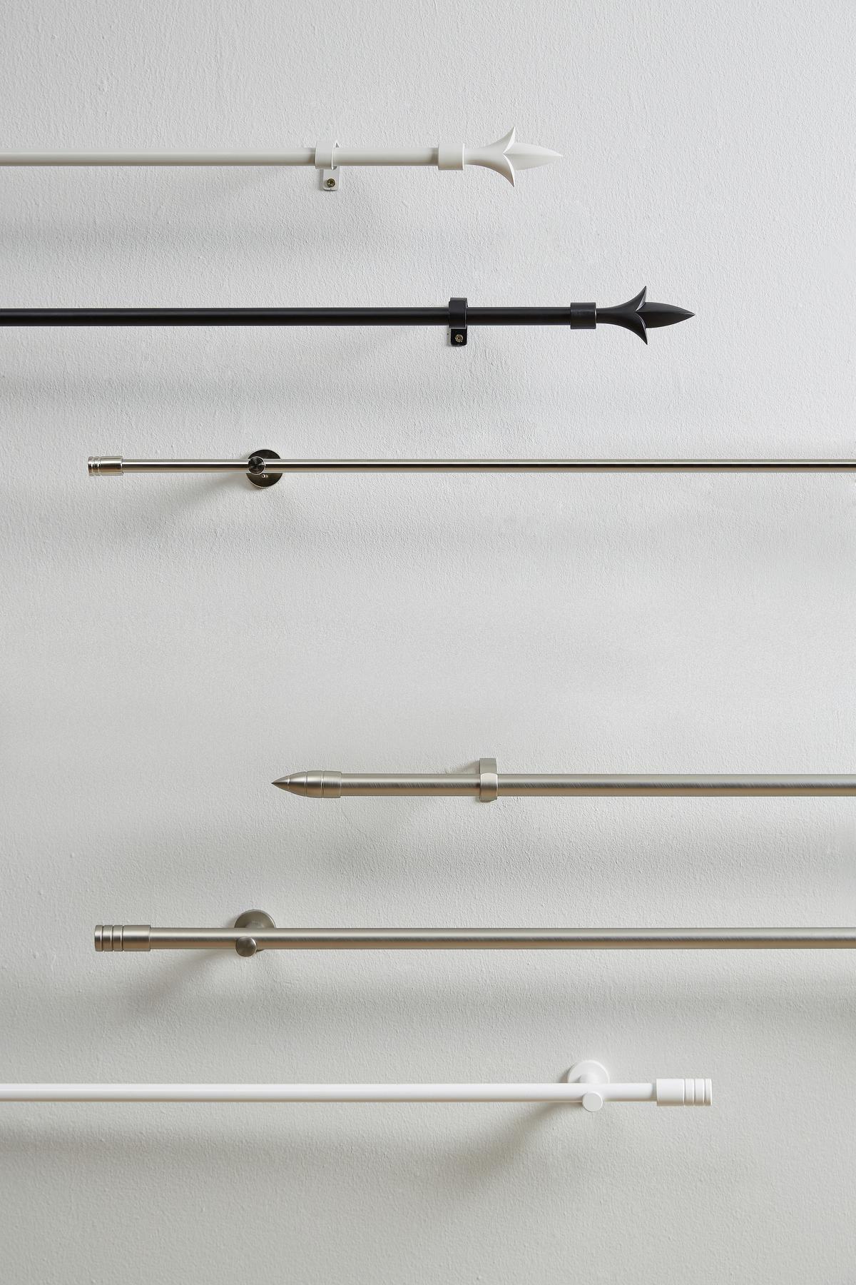 Sada tyčí na závesy Rillcube, 210-400cm - biela, kov (210-400cm) - Premium Living