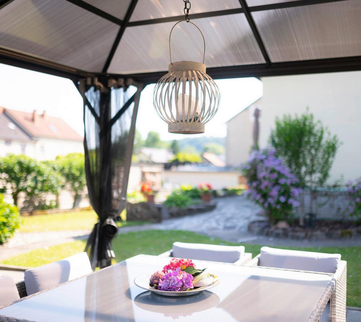 Pavillon Verona 298x298 cm wetterfest Gartenpavvilon - Anthrazit, Basics, Kunststoff/Metall (298/261/298cm)