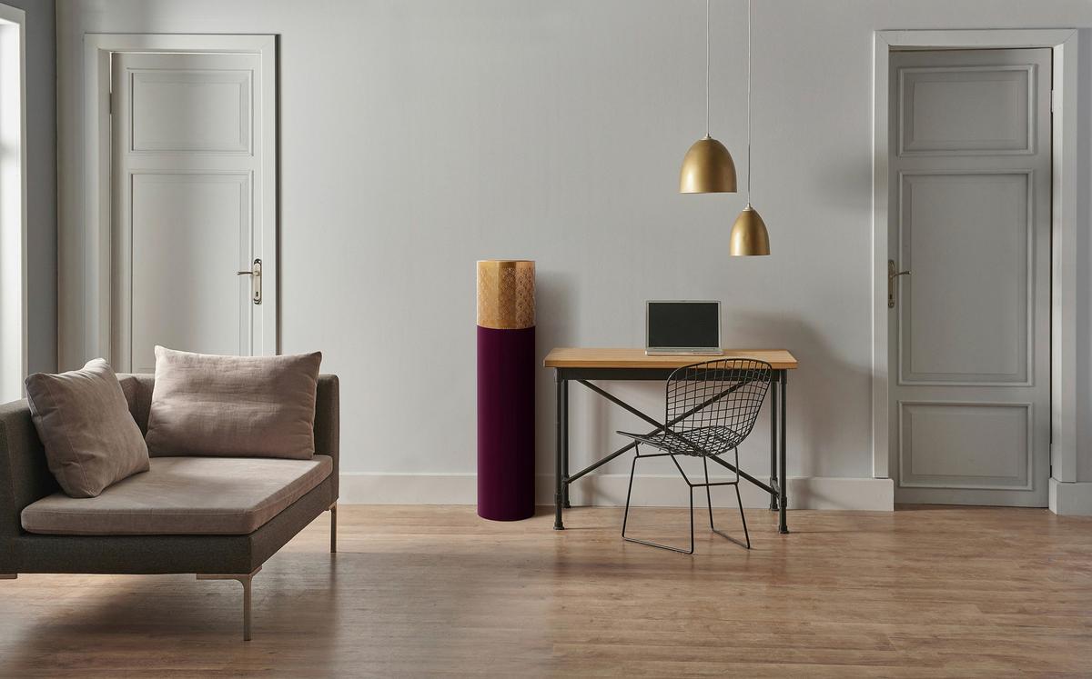 Bodenvase Art Deco Goldfarben Beere, D: 25 cm - Beere/Goldfarben, Trend, Metall (25/121cm) - Kayoom