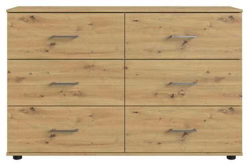 KOMODA ANNA - farba duba/chrómová, Modern, kompozitné drevo/plast (130/83/41cm)
