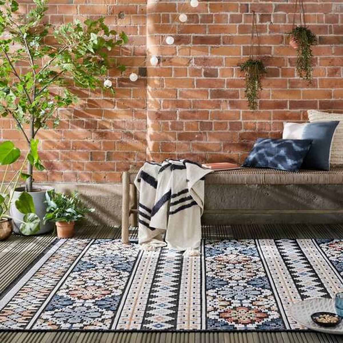 Outdoorteppich Aster Dunkelblau B: 120 cm - Dunkelblau, Basics, Textil (120/170cm)