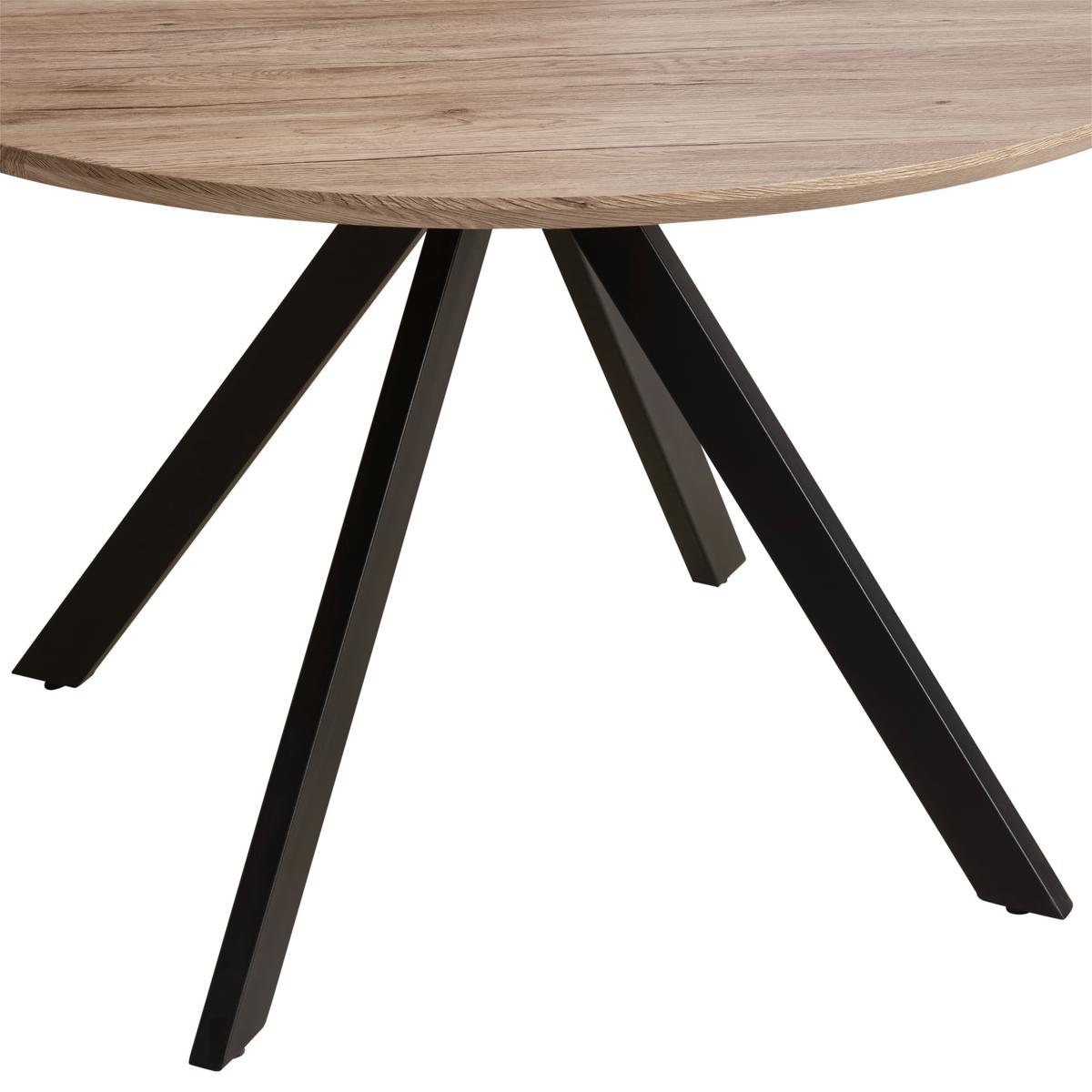 Esstisch Leeds - Schwarz/Naturfarben, LIFESTYLE, Holzwerkstoff/Metall (120/76/120cm) - Livetastic