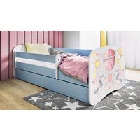Kinder-/Juniorbett Babydreams Inkl. Matratze 80x160 - Blau/Birkefarben, MODERN, Holz/Holzwerkstoff (80/160cm) - MID.YOU