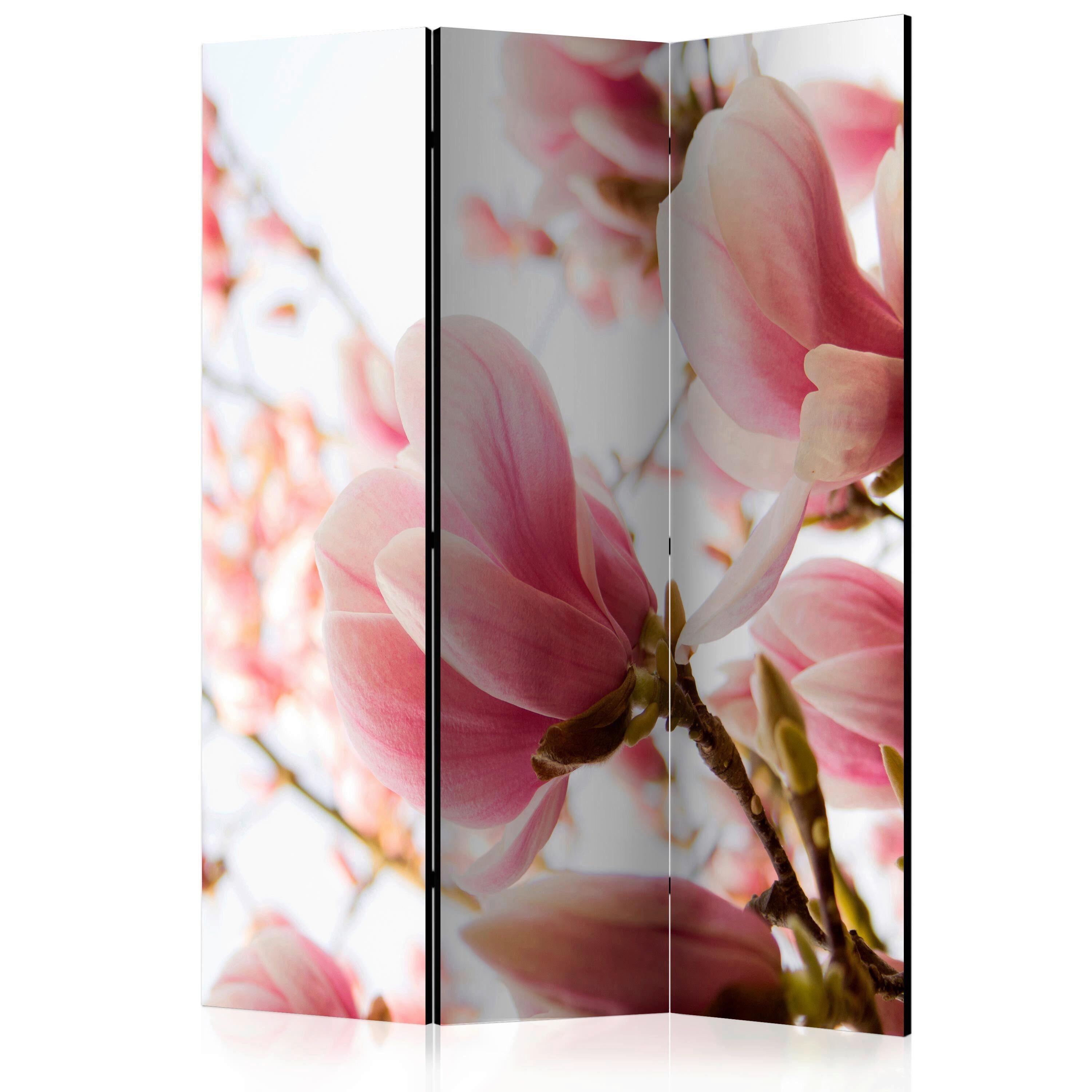 Paravent Weiß Pink B: 135 cm