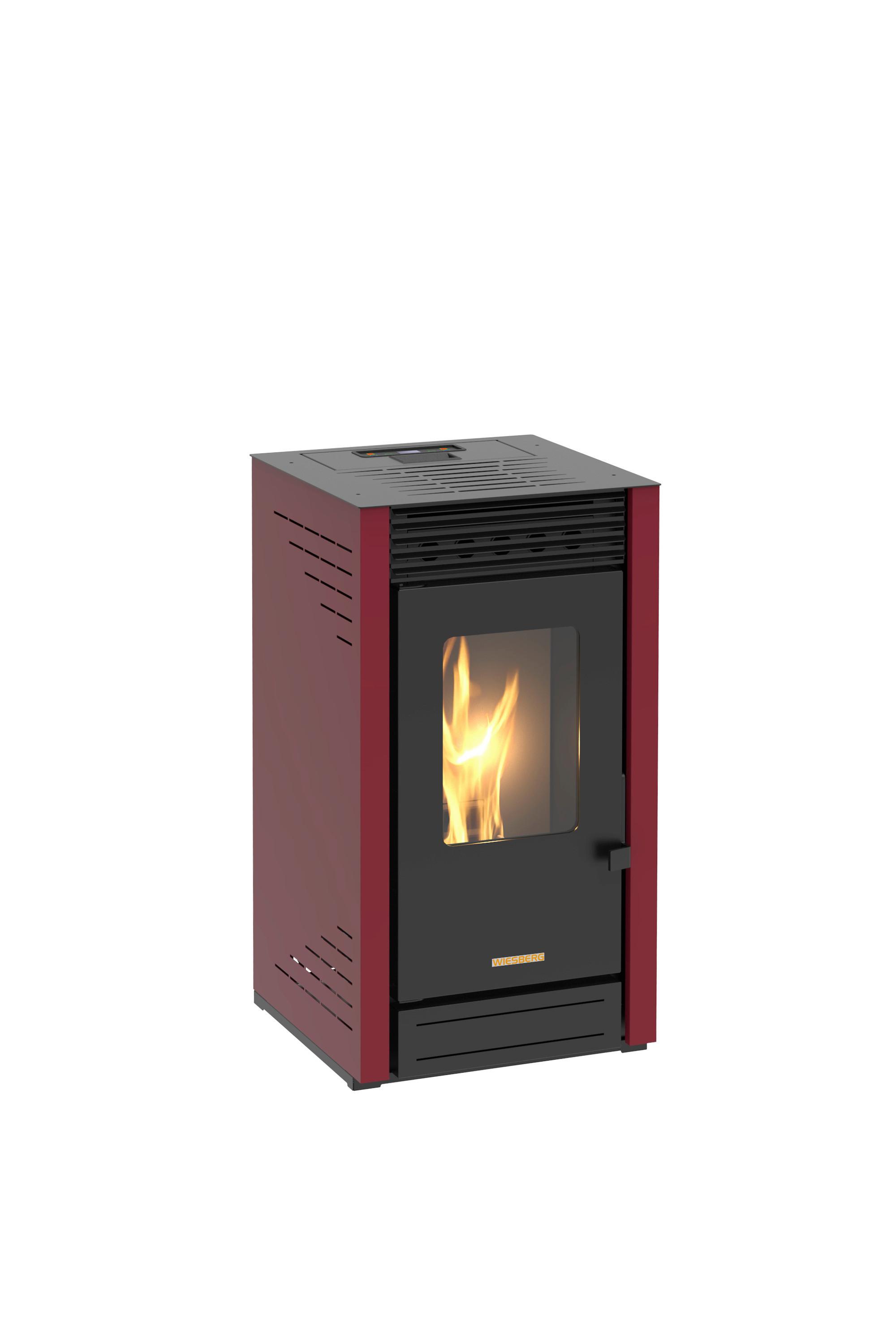 Pelletofen Maui Bordeaux Metall 8 Kw Mit Wi-Fi
