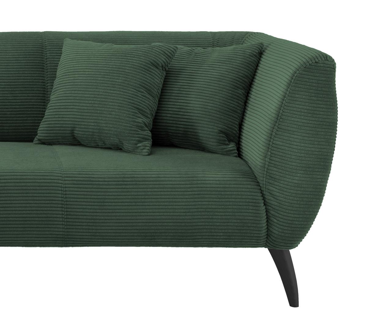 Ecksofa Colori Dunkelgrün S: 160/264 Cm - Dunkelgrün/Schwarz, MODERN, Holz/Textil (160/264cm) - MID.YOU