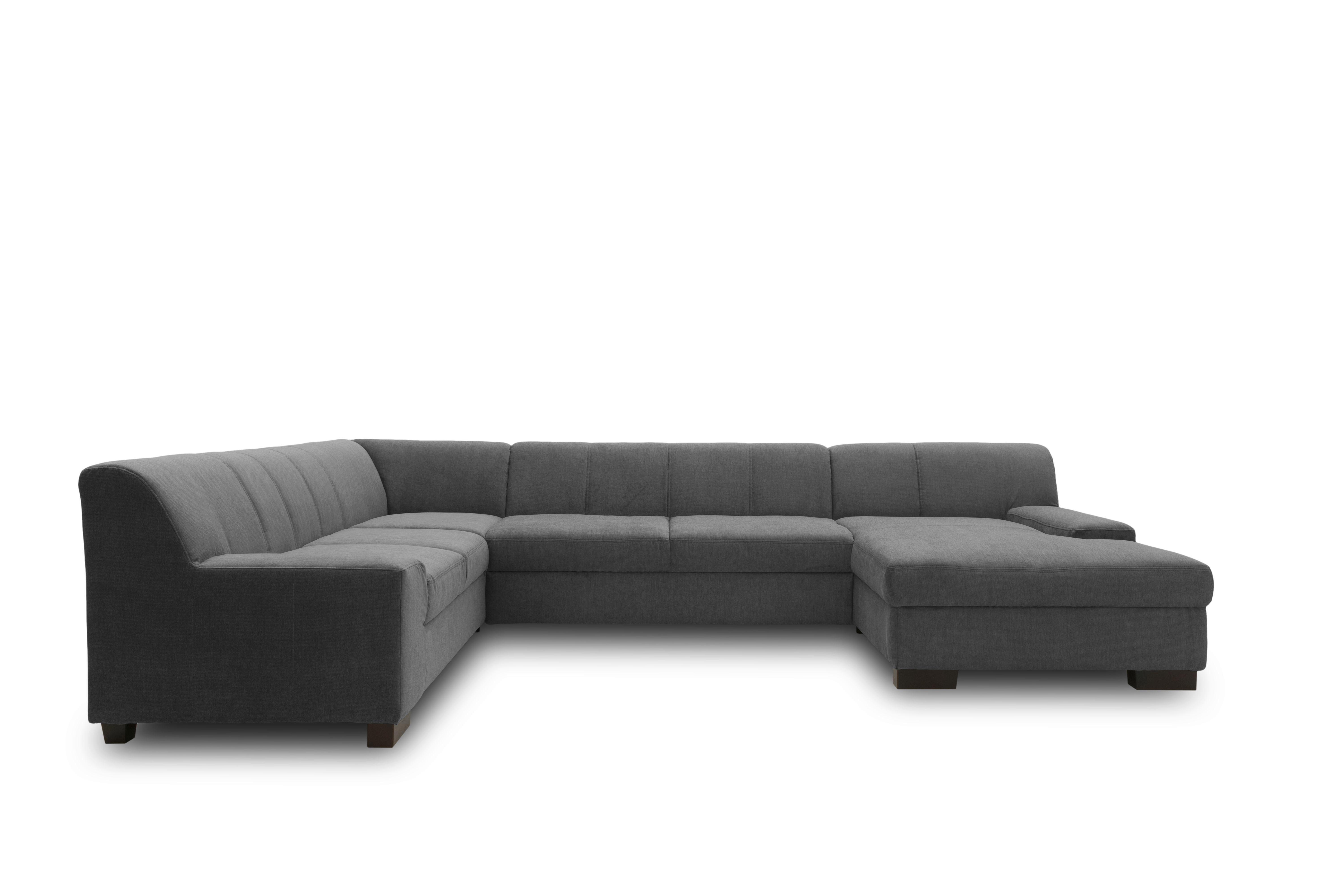 Wohnlandschaft Norma Anthrazit Webstoff - Wengefarben/Anthrazit, Design, Textil (212/328/153cm) - MID.YOU