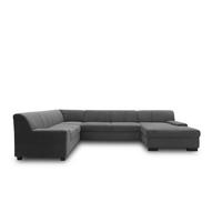 Wohnlandschaft Norma Anthrazit Webstoff - Wengefarben/Anthrazit, Design, Textil (212/328/153cm) - MID.YOU