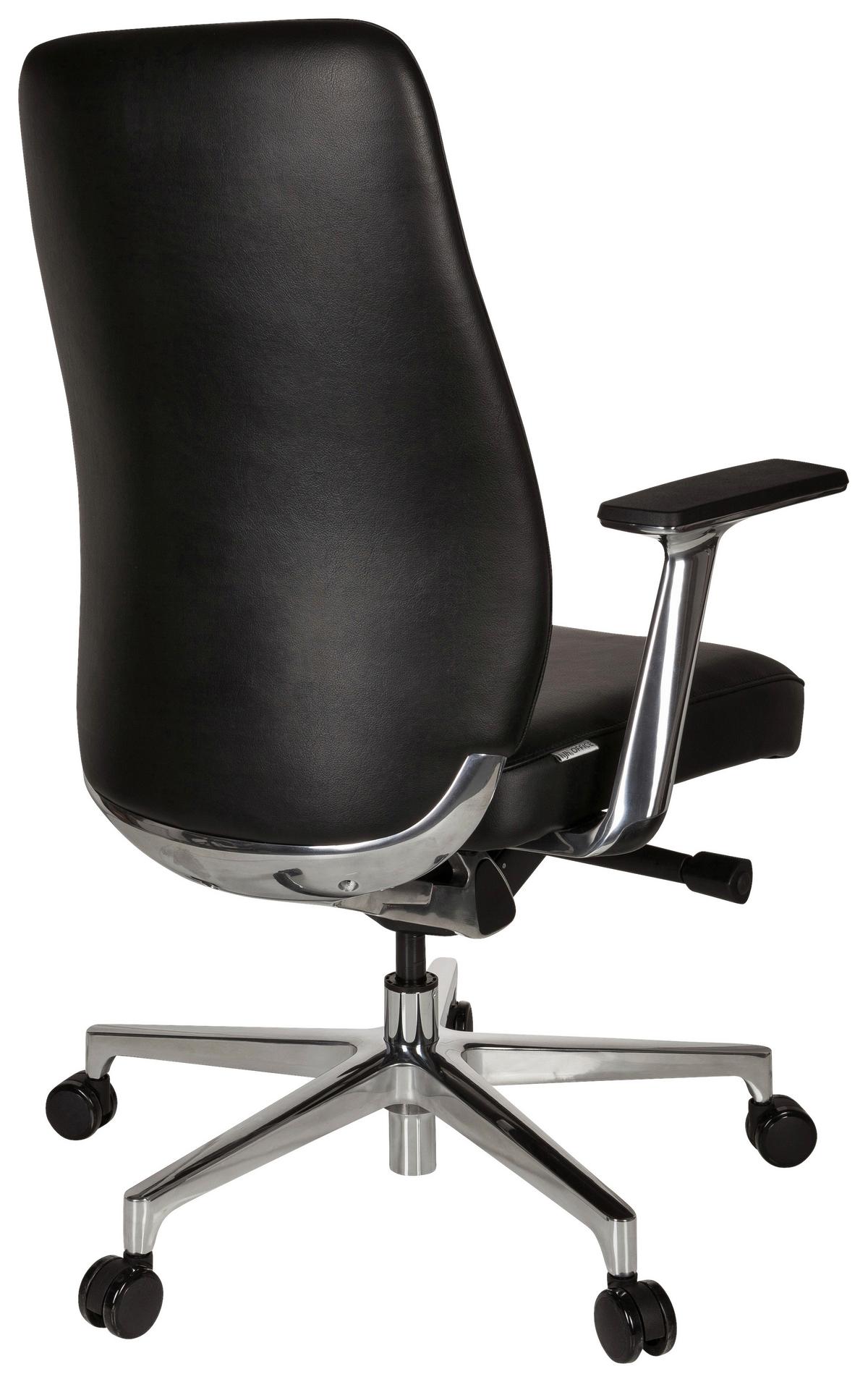 Chefsessel Vermont Schwarz Bis 120 Kg - Silberfarben/Schwarz, Basics, Leder/Kunststoff (67/110/60cm) - MID.YOU