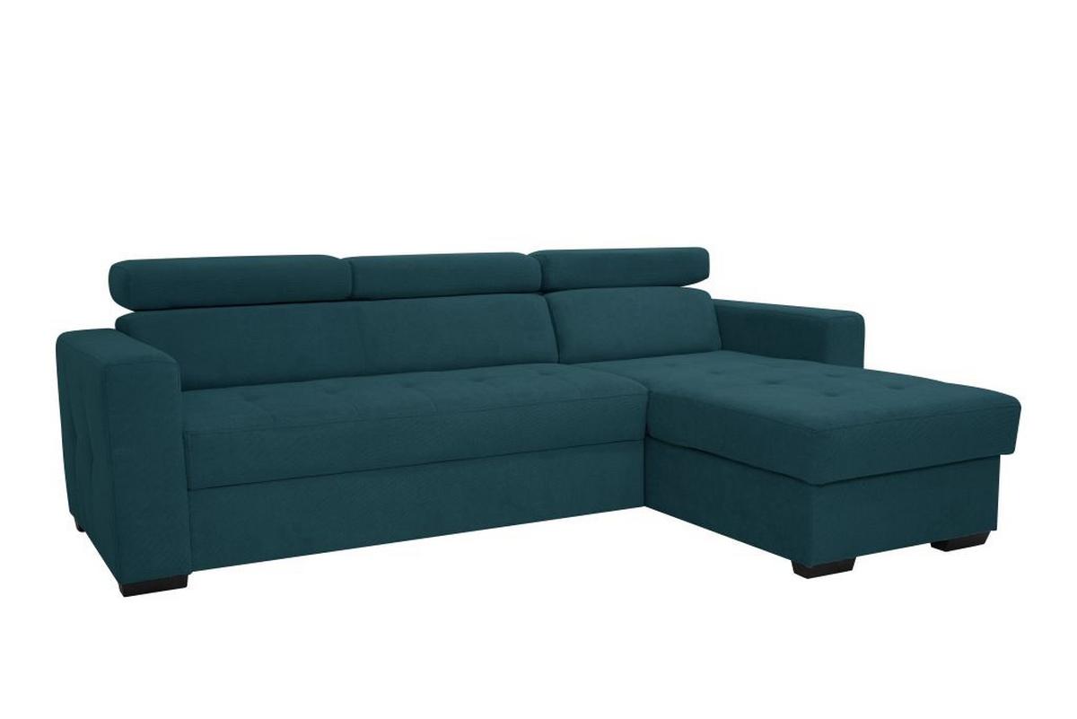 Rohová sedačka MARCO, oboustranná, petrolejový velur - petrolej/černá, Konvenční, kov/dřevo (238/78-94/170cm)