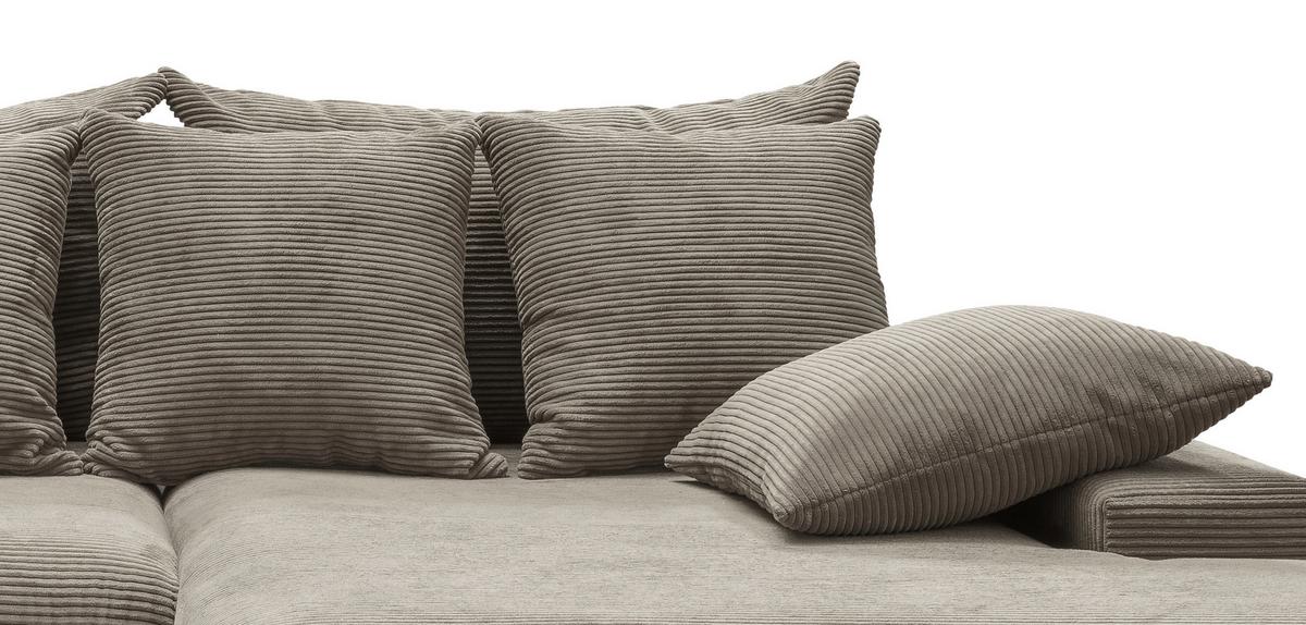 Ecksofa Avellino Graubraun S: 278/200 cm - Graubraun/Schwarz, MODERN, Textil (278/200cm) - Livetastic
