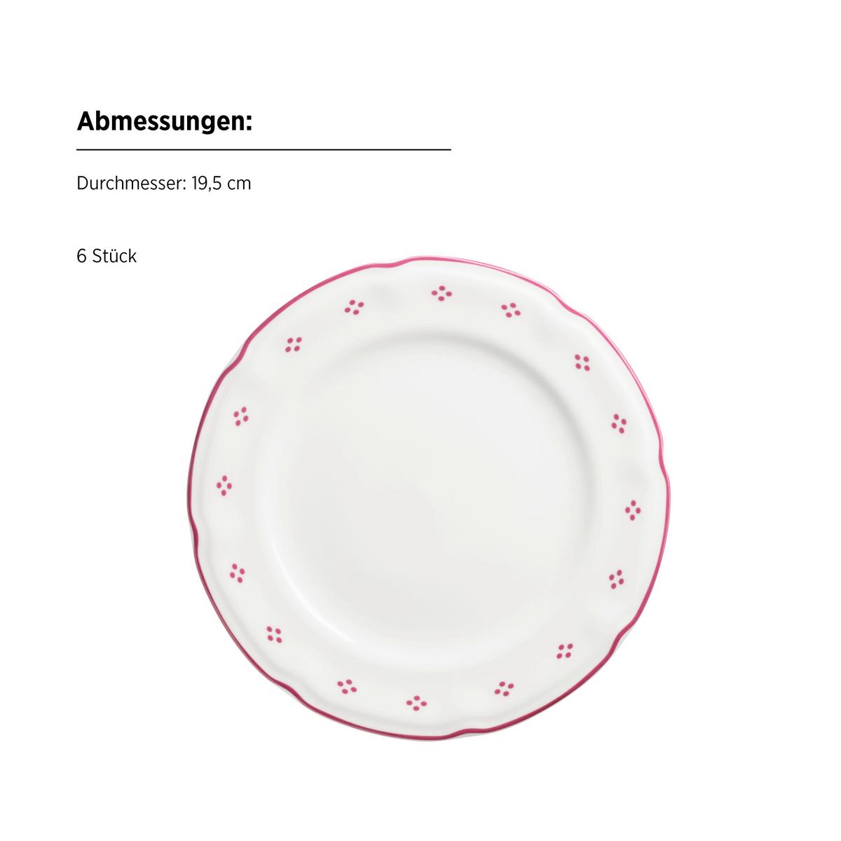 Kaffeeservice Lova Keramik, Rot/Weiß, 18-teilig - Rot/Weiß, Basics, Keramik - Mäser