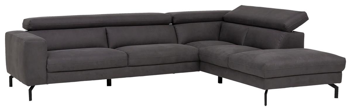 Ecksofa California - Dunkelgrau/Schwarz, MODERN, Textil (305/233cm) - Trendmanufaktur