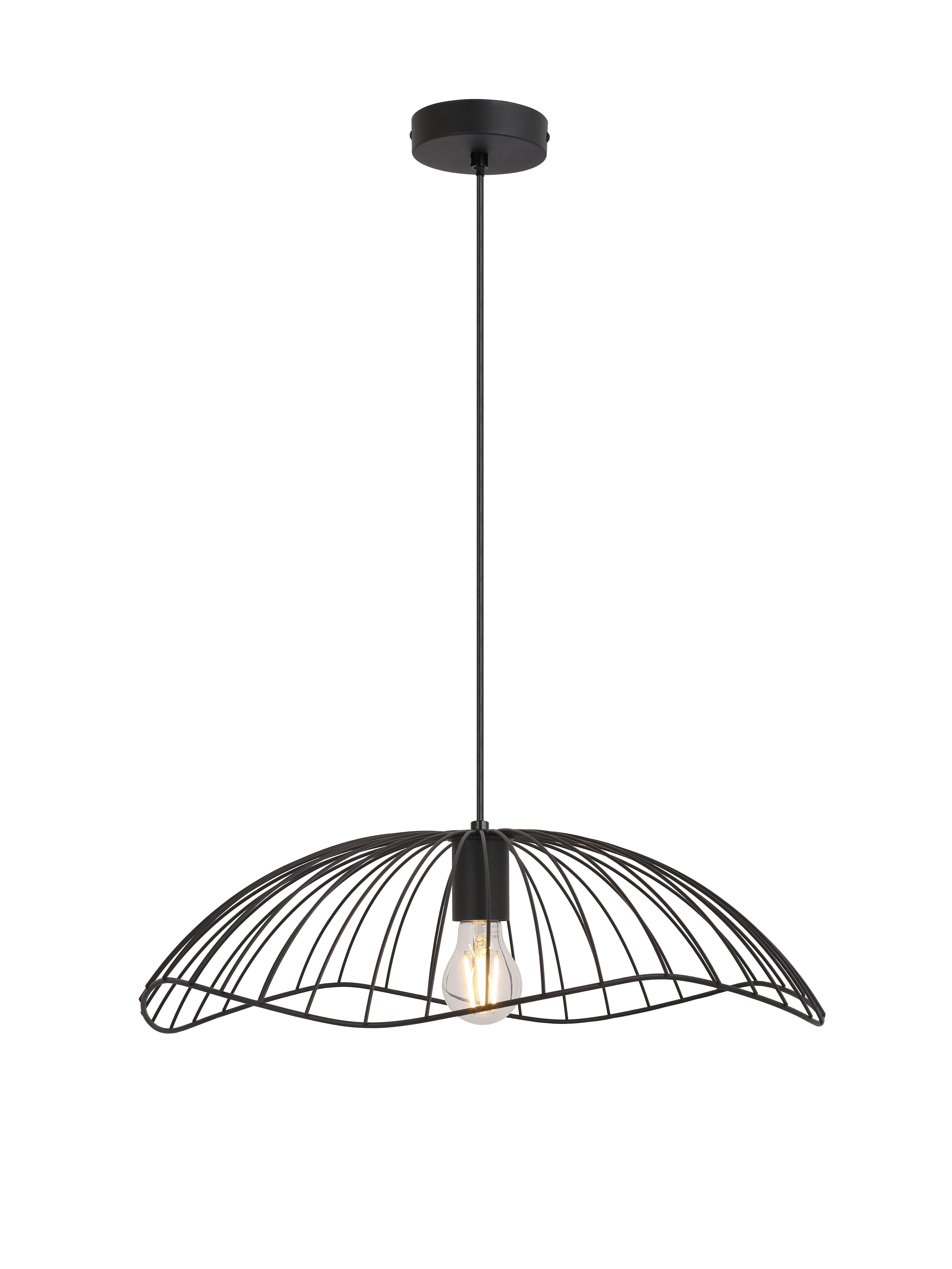 Závěsné svítidlo ELIOT, bez 1xE27 max. 40W - černá, Moderní, kov/plast (50/120cm) - Modern Living