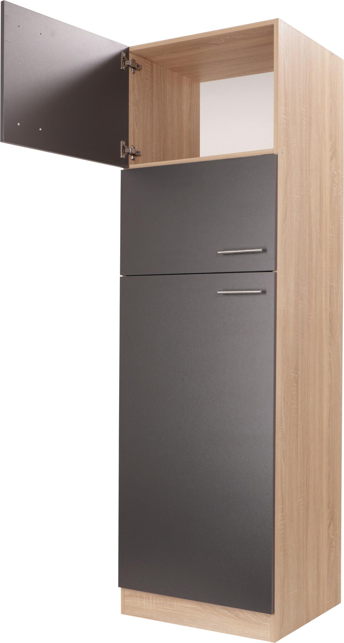 Geräteumbauschrank Merle Grau, Eiche Dekor B:60cm - Eichefarben/Grau, Basics, Holzwerkstoff (60/200/60cm) - Respekta