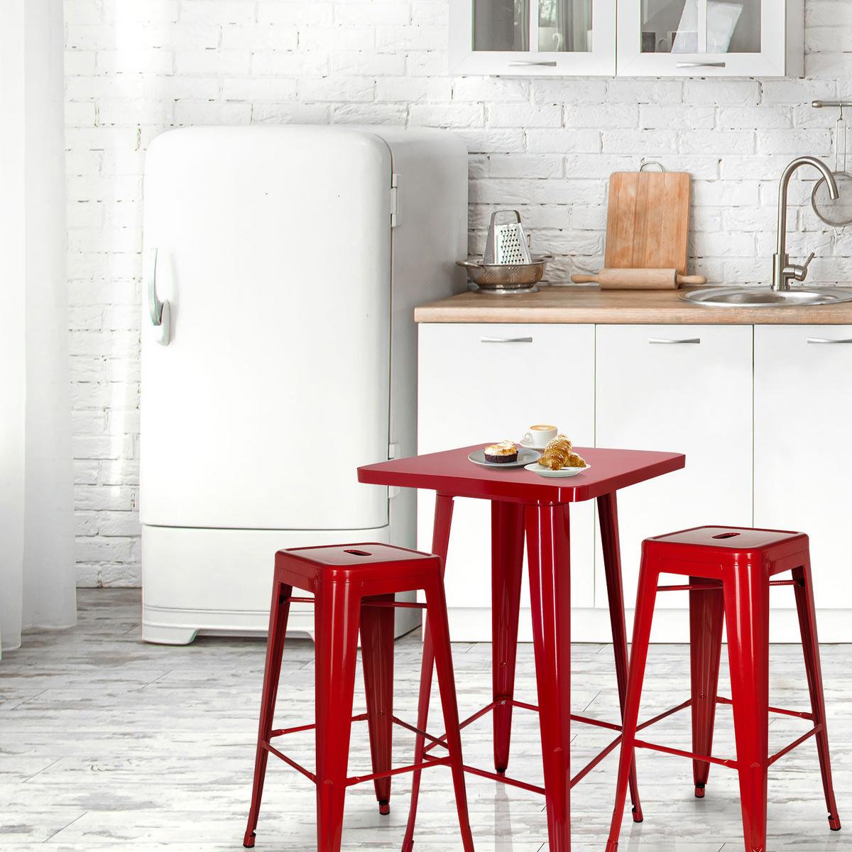 Bartisch Vantaggio High T 60x60x103,5cm Rot - Rot, Basics, Metall (60/60/103,5cm) - MID.YOU