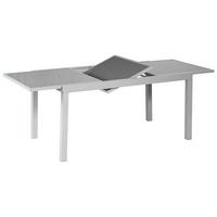 Gartentisch ausziehbar Metall/ Glas L: 140-200 cm - Silberfarben, KONVENTIONELL, Glas/Metall (140-200/90/75cm) - Gardenson