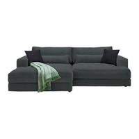 Rohová sedačka FABIONA, ľavá, grafitový menč. / grafitová - čierna/grafitová, Modern, drevo/plast (194/268cm) - Premium Living