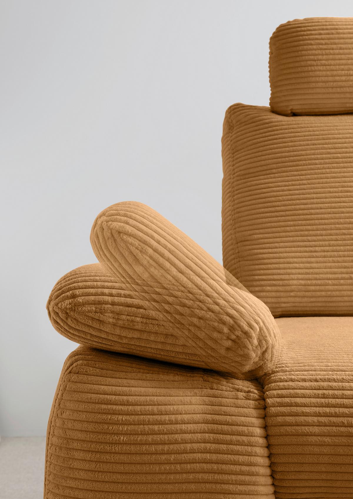 Eckschlafsofa Positano Goldfarben S: 261x206 cm - Wildeiche/Goldfarben, MODERN, Textil (261/206cm) - Livetastic