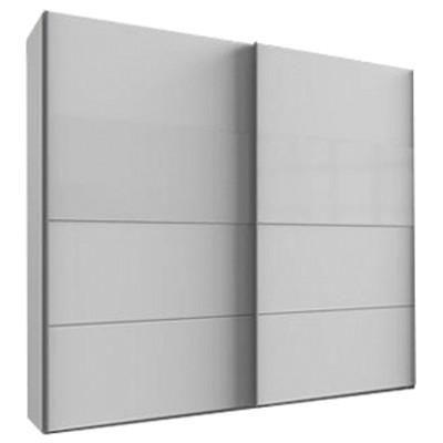 Skříň S Posuvnými Dveřmi Bramfeld,bílá/sklo Bílé - bílá/barvy hliníku, Konvenční, kov/kompozitní dřevo (225/208/65cm)