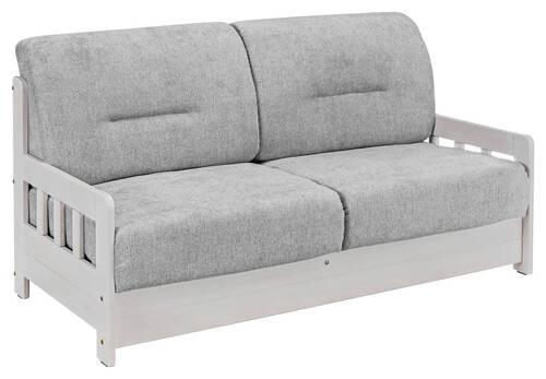 Schlafsofa Camino Weiß/Grau B: 154 cm - Weiß/Grau, LIFESTYLE, Holz/Textil (154/88/90cm) - Livetastic