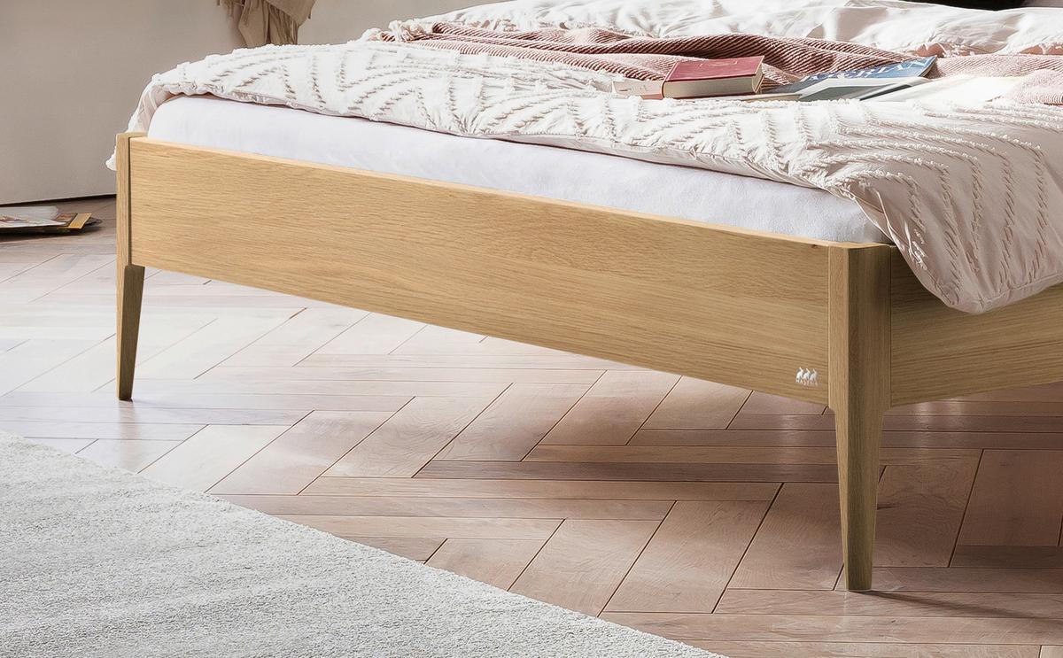 Bett Sestola Eichefarben 140x200 Cm - Eichefarben/Weiß, KONVENTIONELL, Holz/Textil (140/200cm) - Hasena