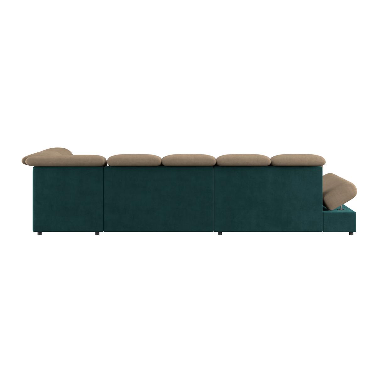 Wohnlandschaft Madera Dunkelbraun S: 358x212 cm - Türkis/Dunkelbraun, KONVENTIONELL, Kunststoff/Textil (190/358/212cm)