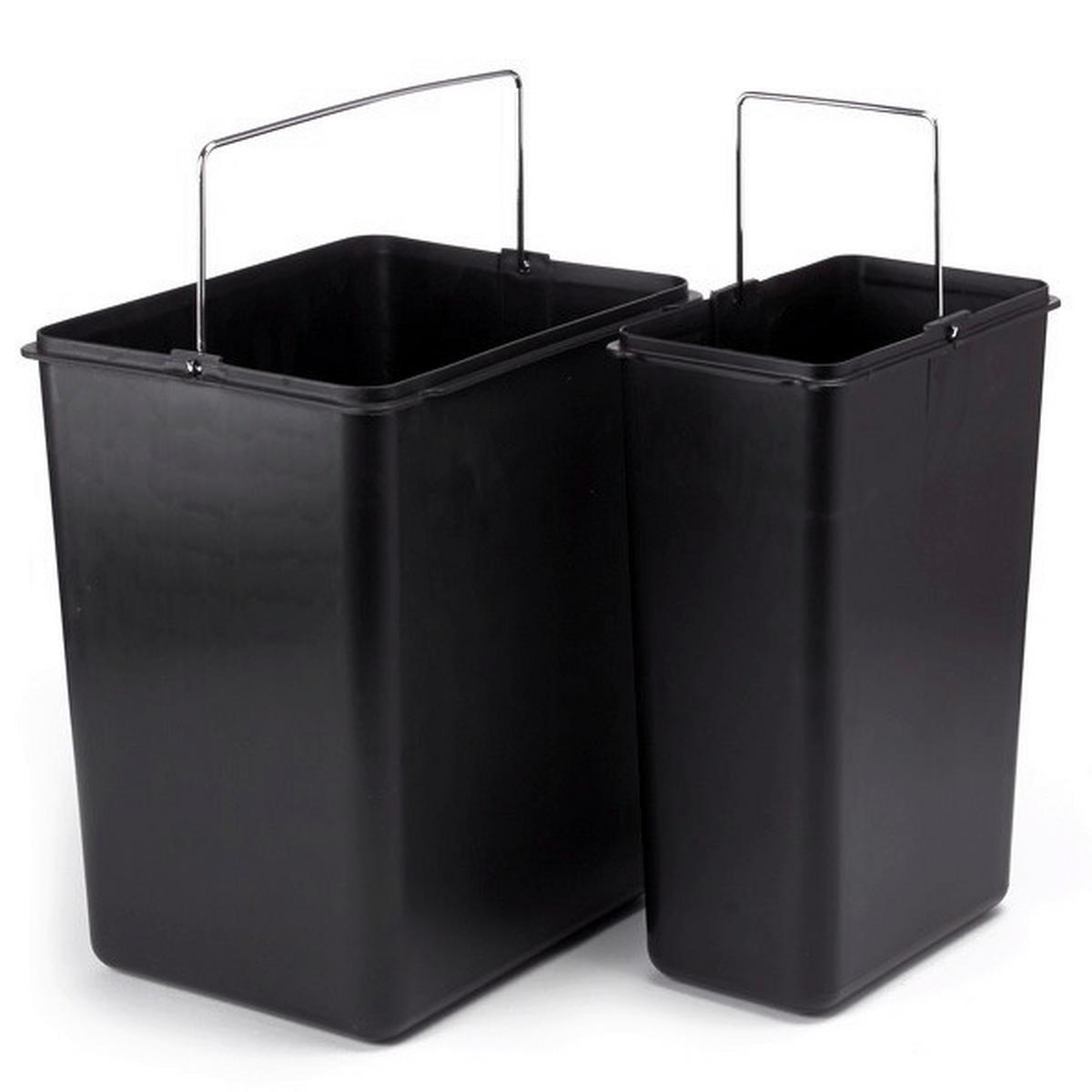 Treteimer 26l Silberfarben Metall Lxbxh: 47x30x40,5 Cm - Silberfarben/Schwarz, Basics, Kunststoff/Metall (47/30/40,5cm)
