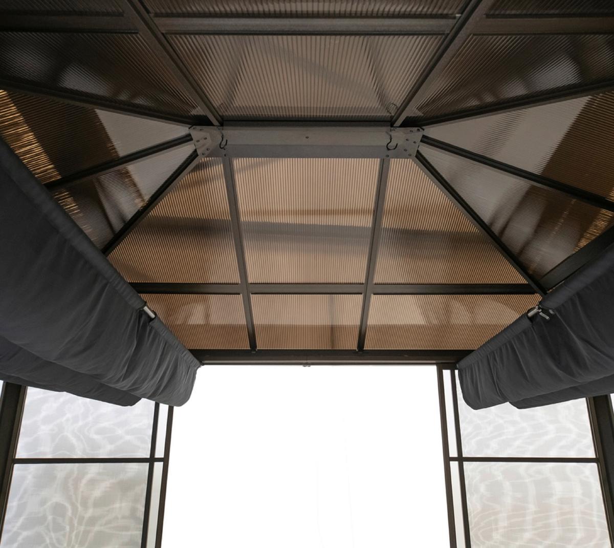 Pavillon Castel 362x297 cm Wetterfest - Bronzefarben, Basics, Kunststoff/Metall (362/283/297cm)