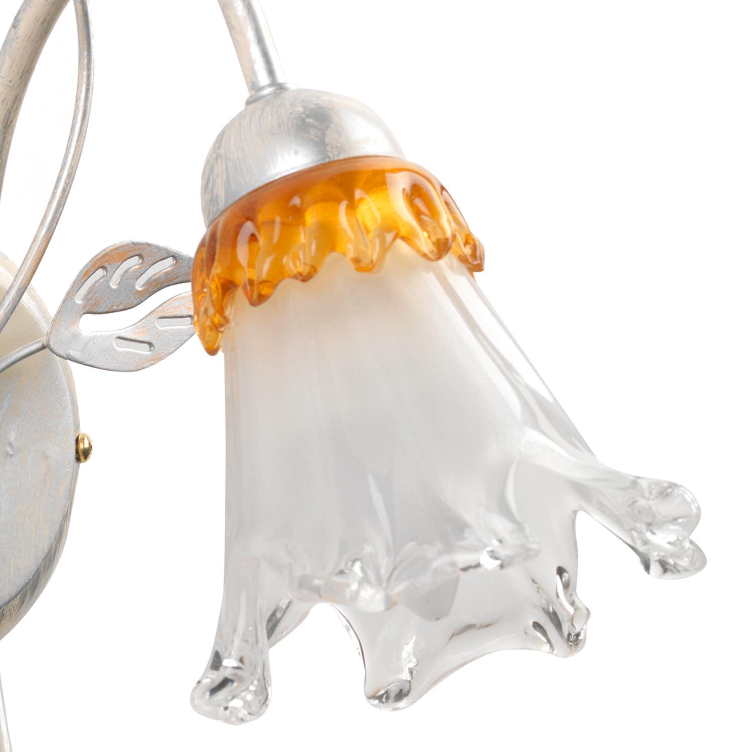 Wandleuchte 4998/Ap - Weiß, KONVENTIONELL, Glas/Metall (18/23/25cm)