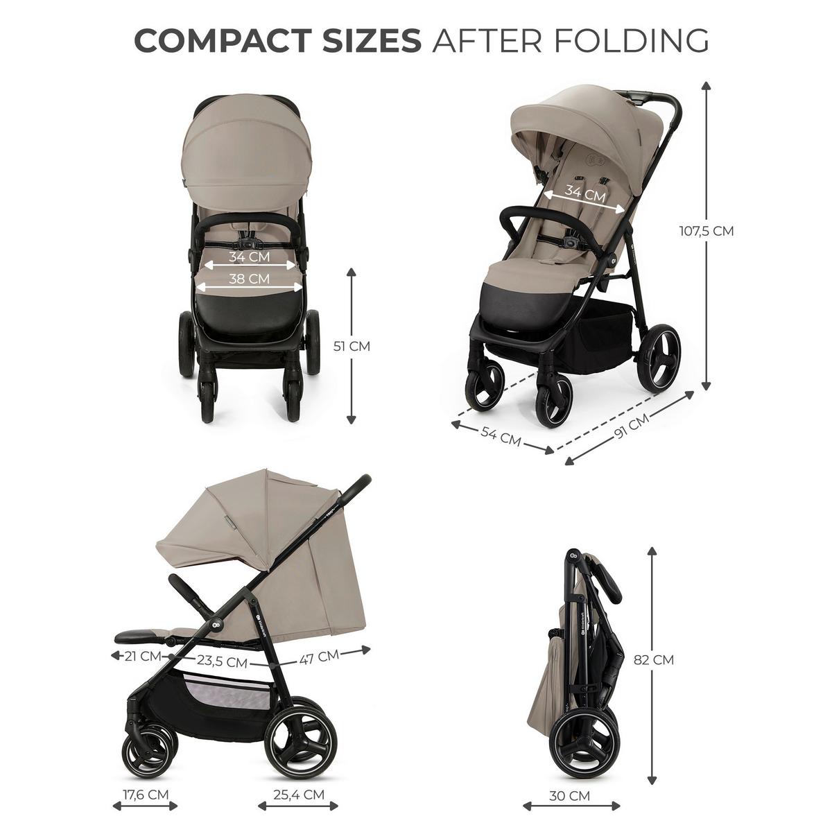 Buggy Trig 3 Beige, B/h/t: 54x107,5x91cm - Beige/Schwarz, Basics (54/107.5/91cm) - Kinderkraft