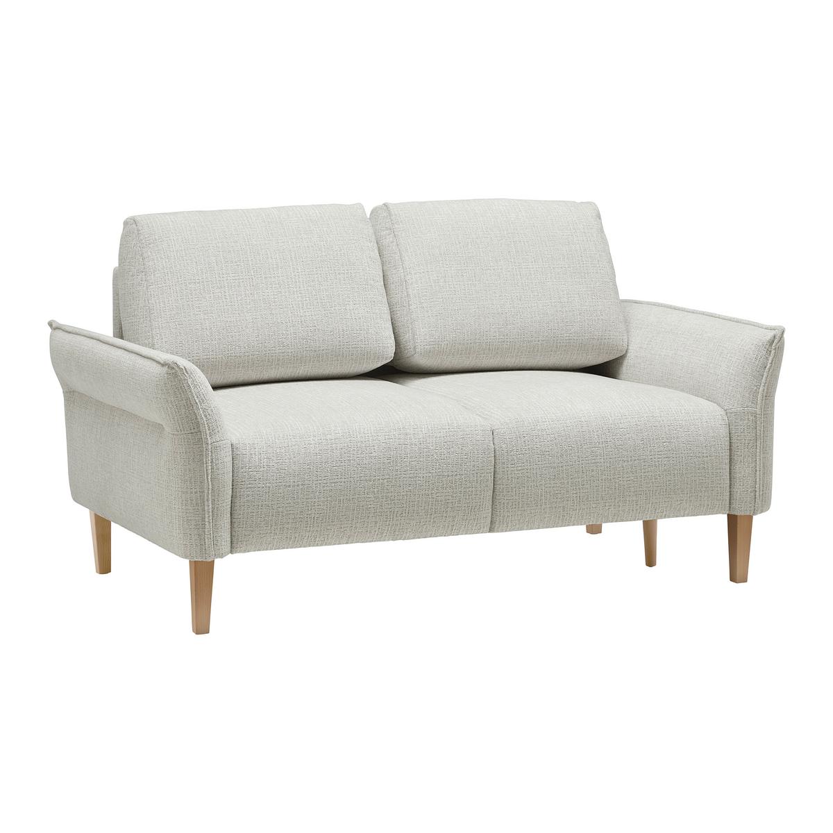 Dvoumístná pohovka CUSTOM, krémová - barvy dubu/krémová, Moderní, dřevo/textil (150/85/92cm) - Mömax
