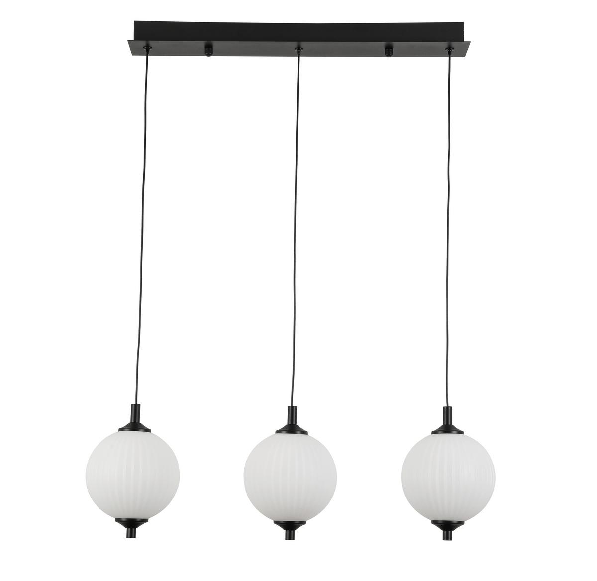 Závěsné svítidlo Wilm, V: ca 120cm, černá - bílá/černá, Moderní, kov/plast (65/15/120cm) - Modern Living