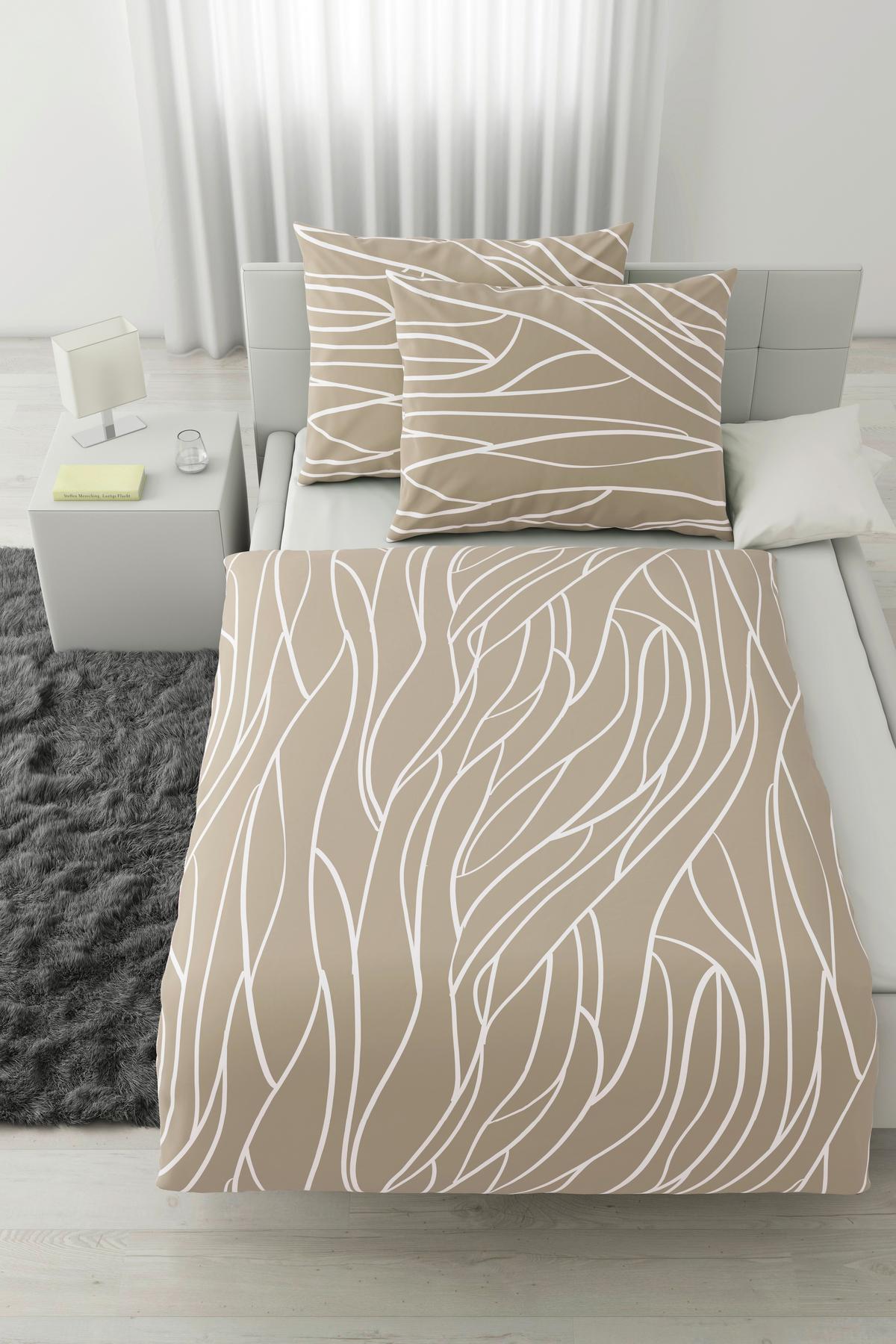 POSTEĽNÁ BIELIZEŇ JULIANE XXL - svetlohnedá, Konventionell, textil (200/220cm) - Mömax