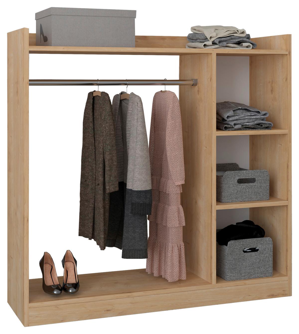 Kleiderschrank Palosa Honigeiche Dekor - Honigeiche, Design, Holzwerkstoff (124/120/35cm) - MID.YOU