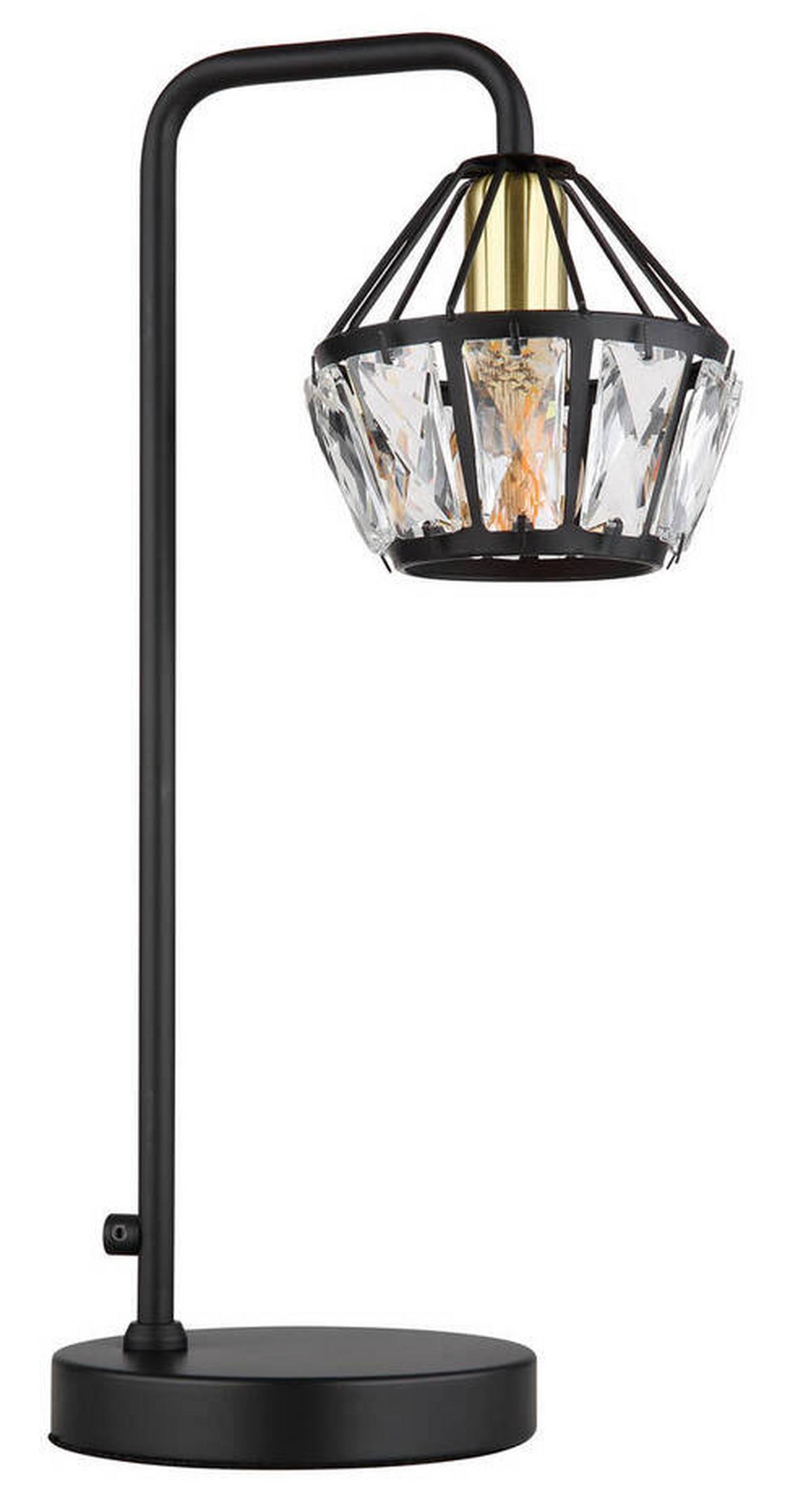 Tischleuchte 54359t - Klar/Messingfarben, KONVENTIONELL, Glas/Kunststoff (21,5/12,5/43cm) - Globo