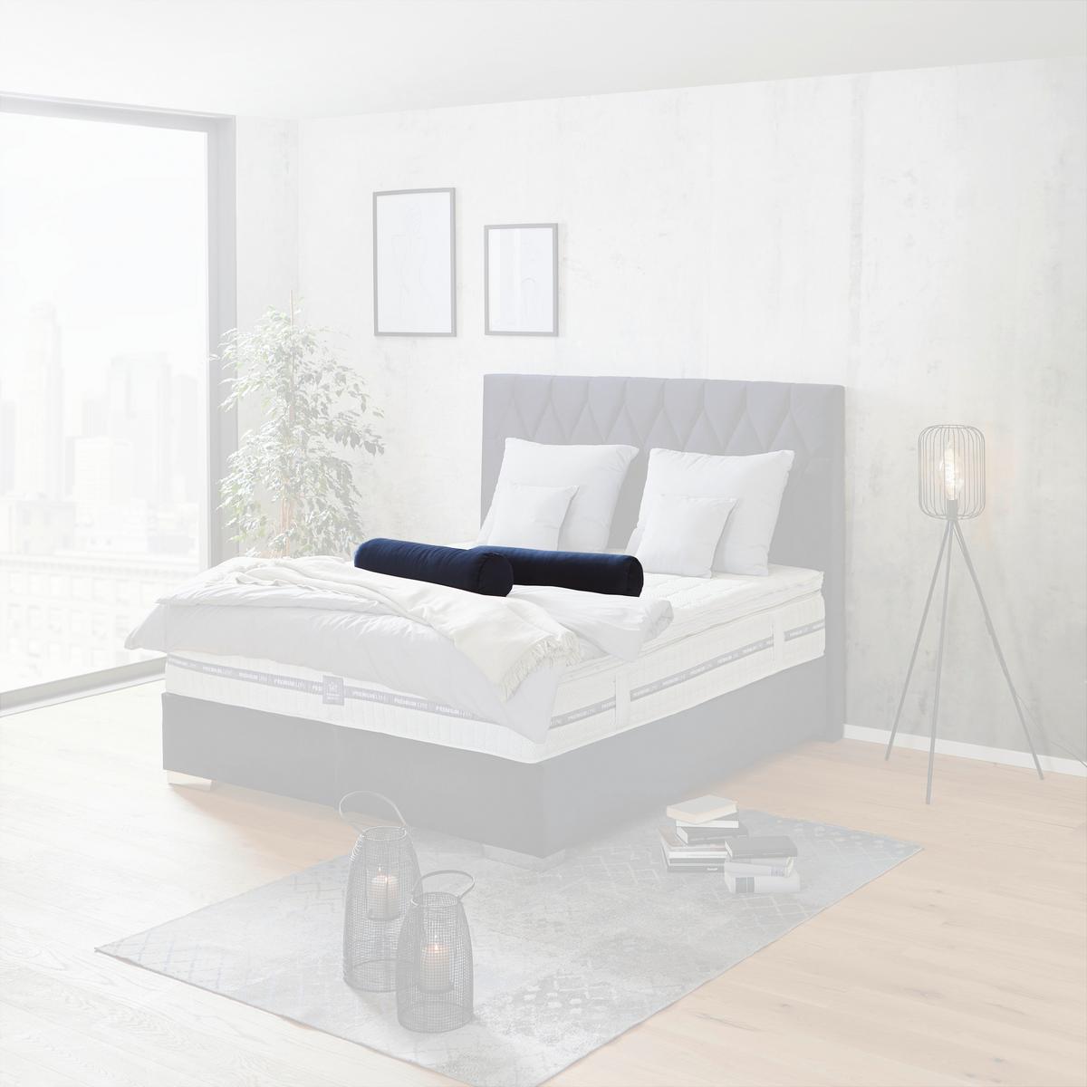 Kissensatz Paula B6 22x70 Cm Dunkelblau - Blau, KONVENTIONELL, Textil (22/70cm)