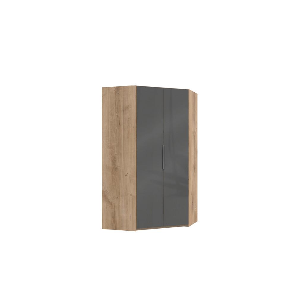 Eckschrank 120 cm Level Grau / Eichefarben