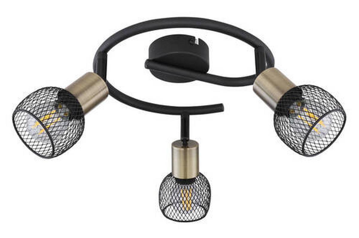 Strahler Fiastra 3-Flammig verstellbar Ø 23 cm - Schwarz, Basics, Metall (23/14cm) - Globo