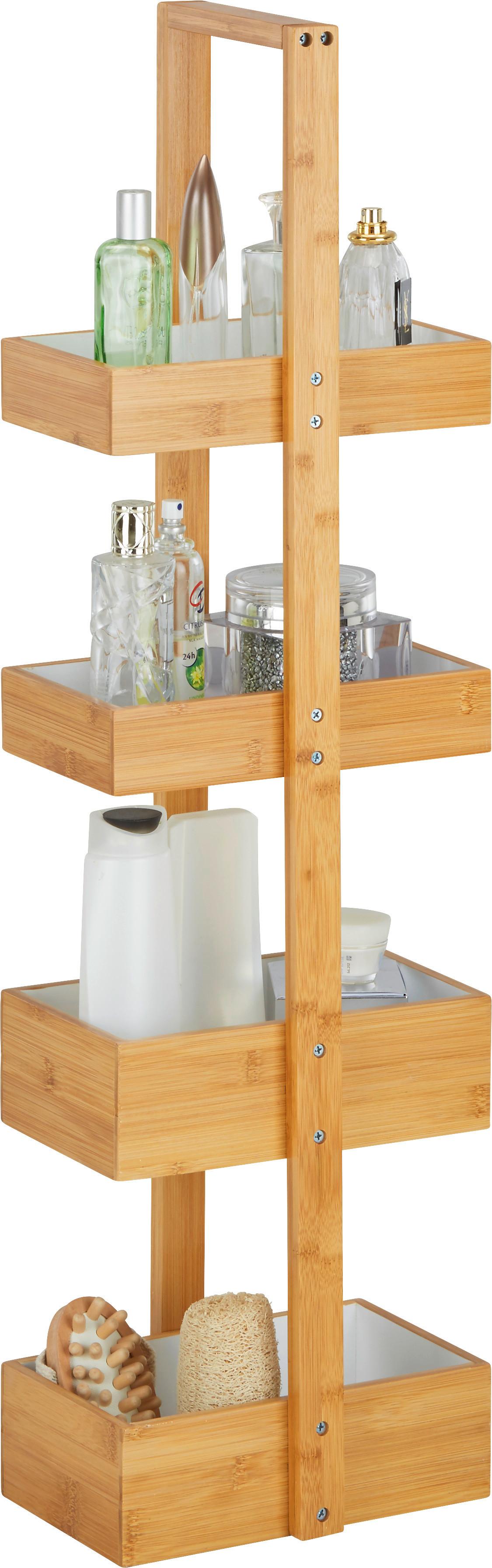 STOJACÍ REGÁL ANNI - biela/prírodná farba, Modern, drevo (25/88/18cm) - Mömax