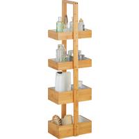 STOJACÍ REGÁL ANNI - biela/prírodná farba, Modern, drevo (25/88/18cm) - Mömax