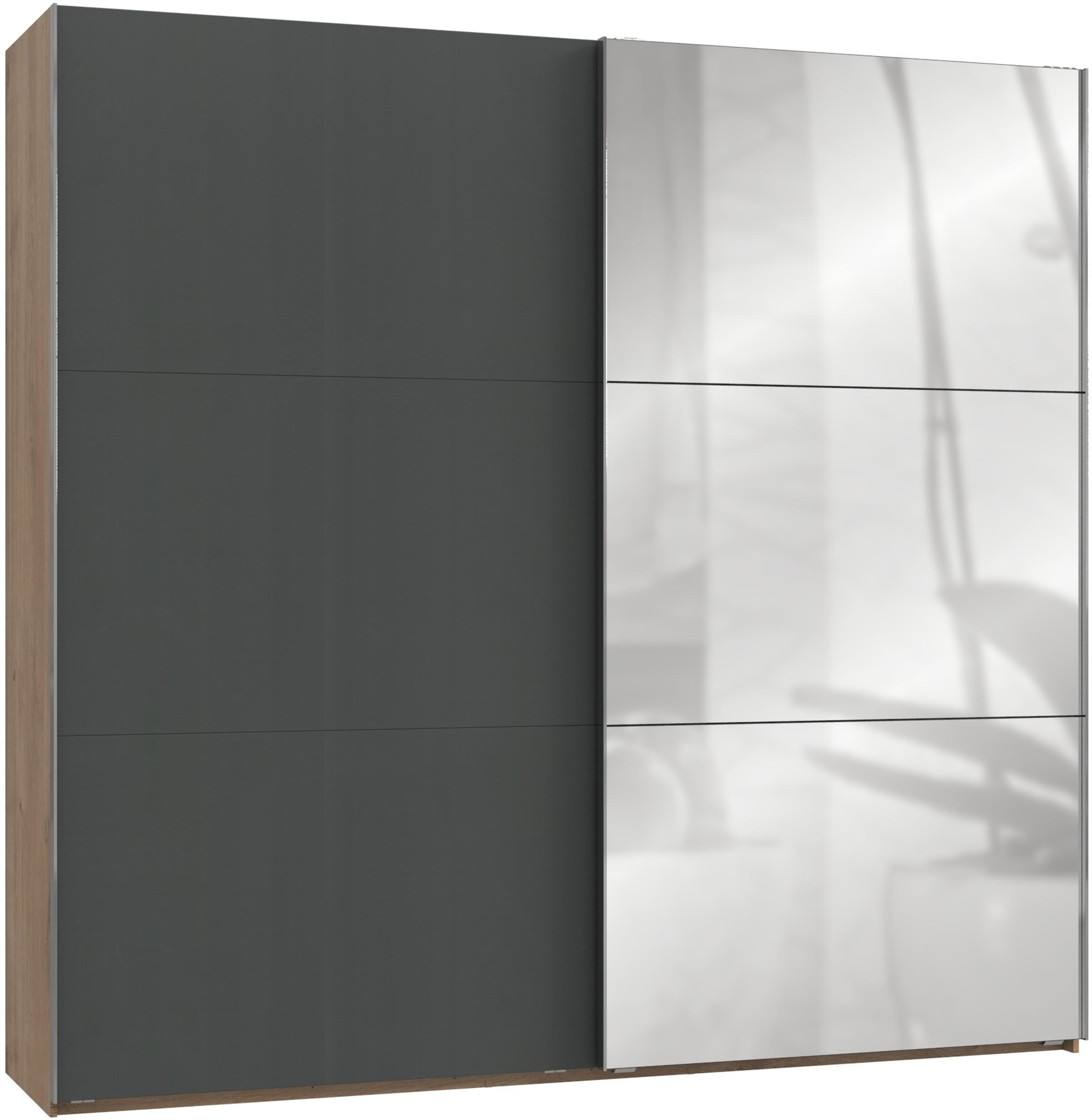 Schwebetürenschrank 250cm Level, Graphit/eiche Dekor - Eichefarben/Graphitfarben, MODERN, Holzwerkstoff (250/236/65cm) - MID.YOU
