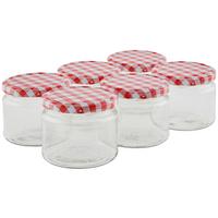 EINMACHGLAS-SET Julia, 330 ml - Transparent/Rot, Basics, Glas/Kunststoff (0,33l) - Luca Bessoni
