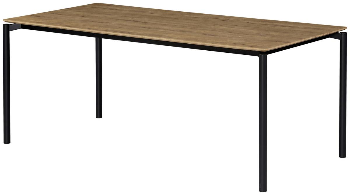 Jedálenský stôl LIDO 180 - čierna/farba duba, Modern, kov/kompozitné drevo (180/76/90cm) - Mömax