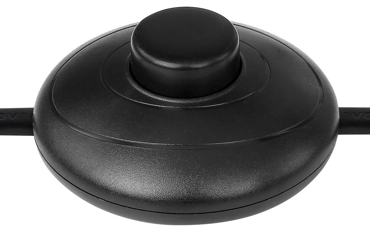 Stehlampe Schwarz Matt inkl. Fußschalter - Schwarz, Basics, Metall (30,5/25/161cm) - Globo