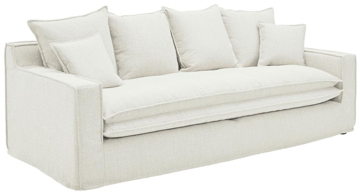 3-Sitzer-Sofa Aurora - Schwarz/Weiß, Trend, Textil (227/92/105cm) - Livetastic